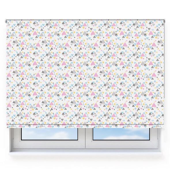 Confetti Triangles Pink & Blue Roller Blind [281]