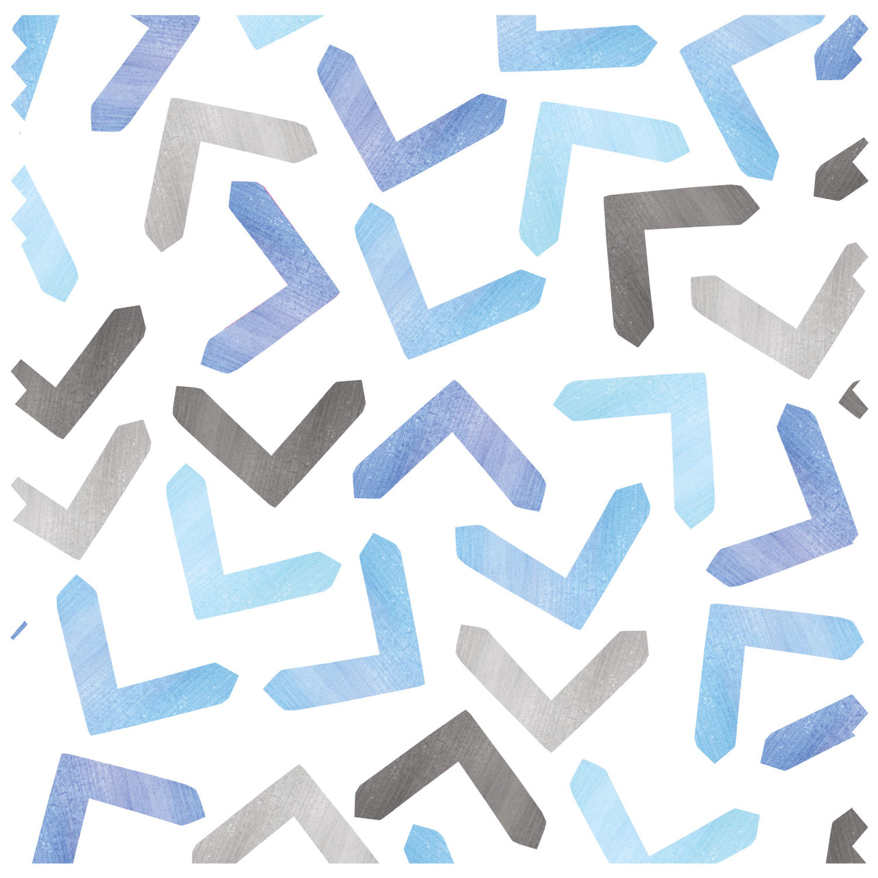 Scattered Chevrons Blue Roller Blind [282]