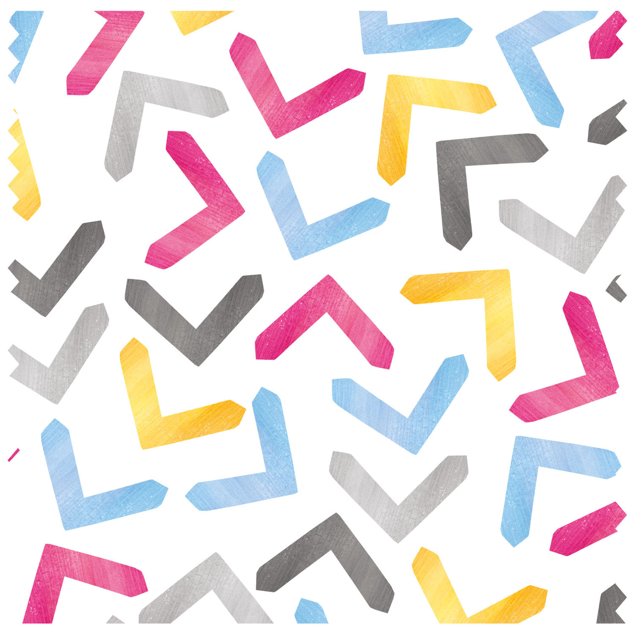 Scattered Chevrons Pink, Blue & Yellow Roller Blind [283]