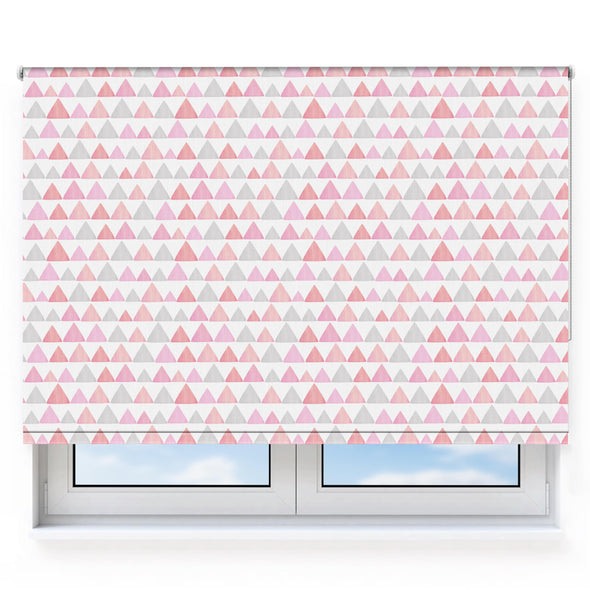 Triangle Stripes Pink & Grey Roller Blind [291]