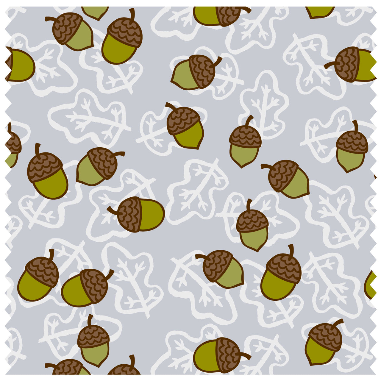 Oak Leaves & Acorns Grey Roller Blind [308]