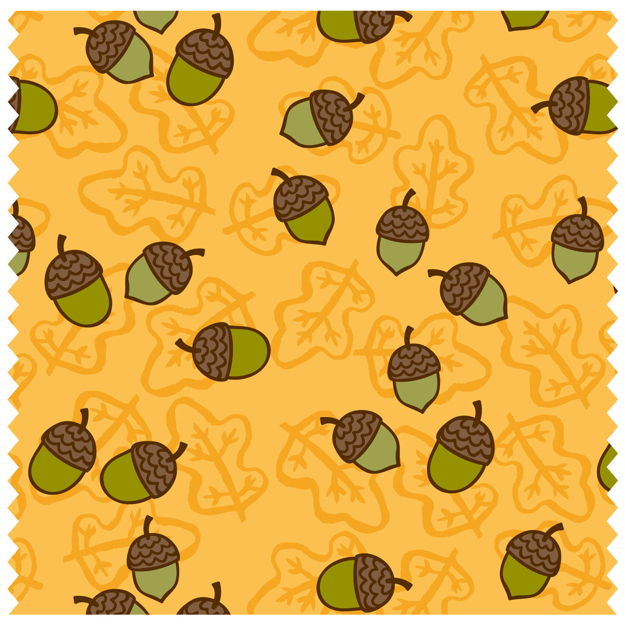 Oak Leaves & Acorns Yellow Roller Blind [309]