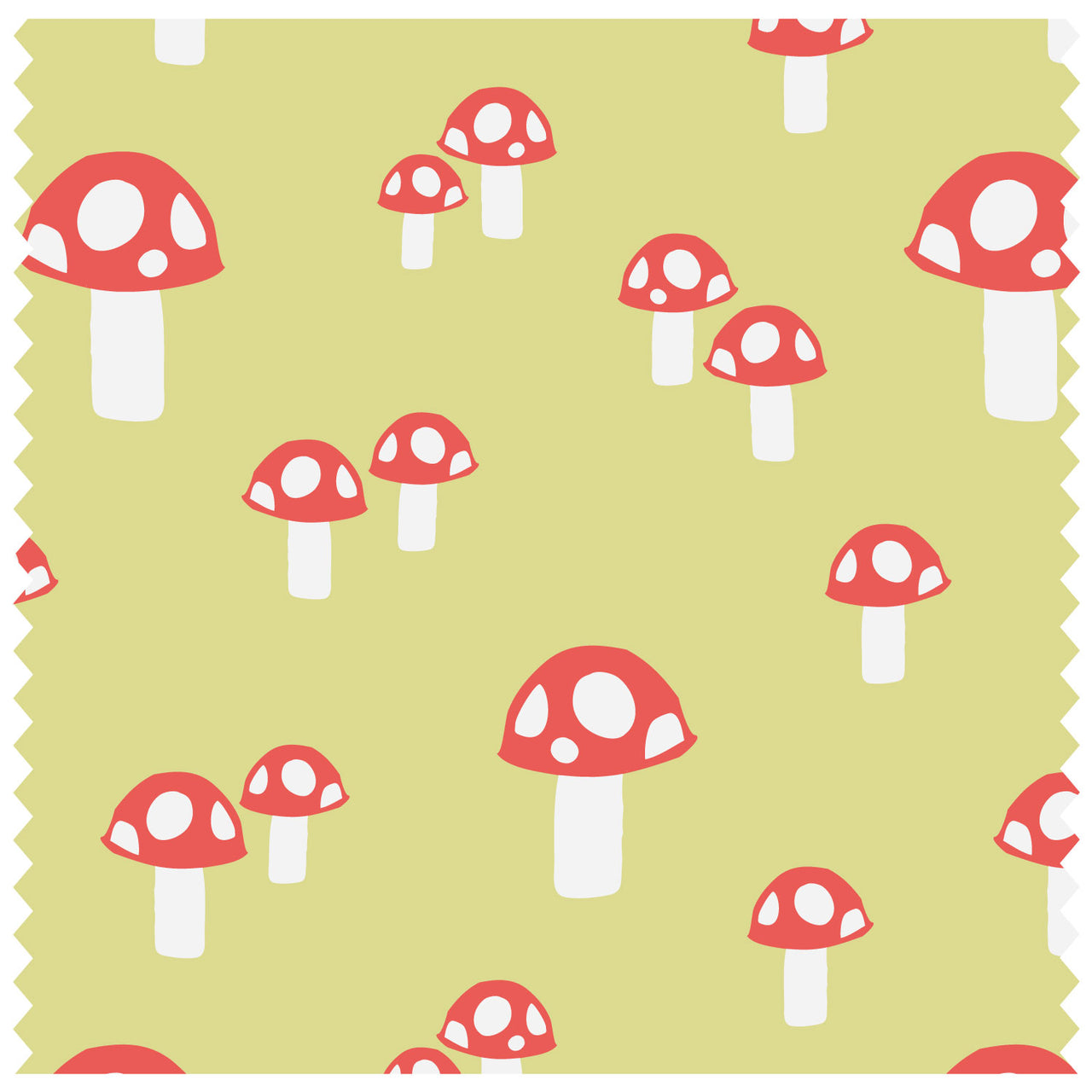 Simple Toadstools Green Roller Blind [310]