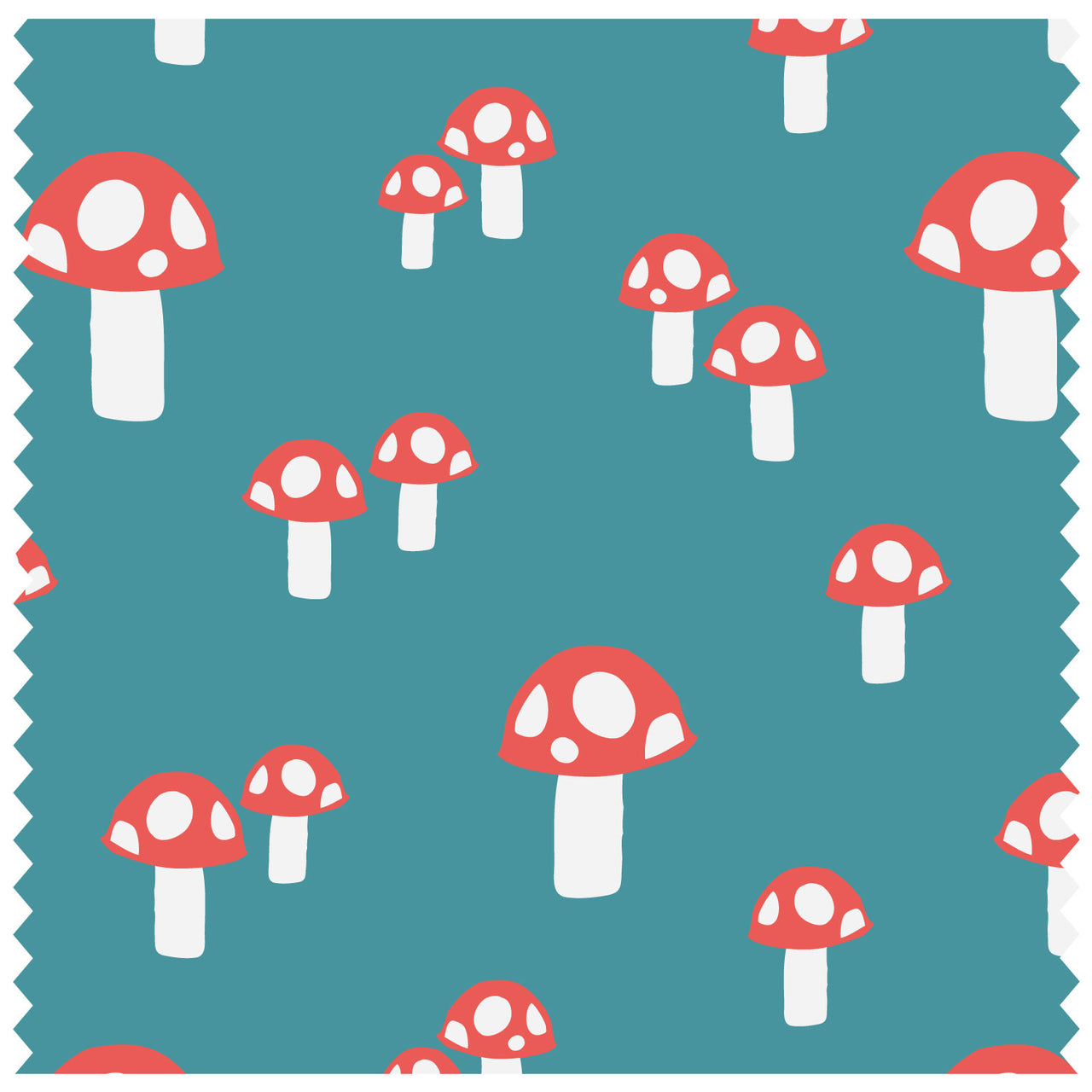 Simple Toadstools Teal Roller Blind [313]