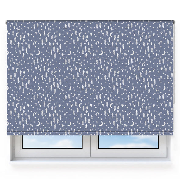 Stars & Trees Dark Blue Roller Blind [315]