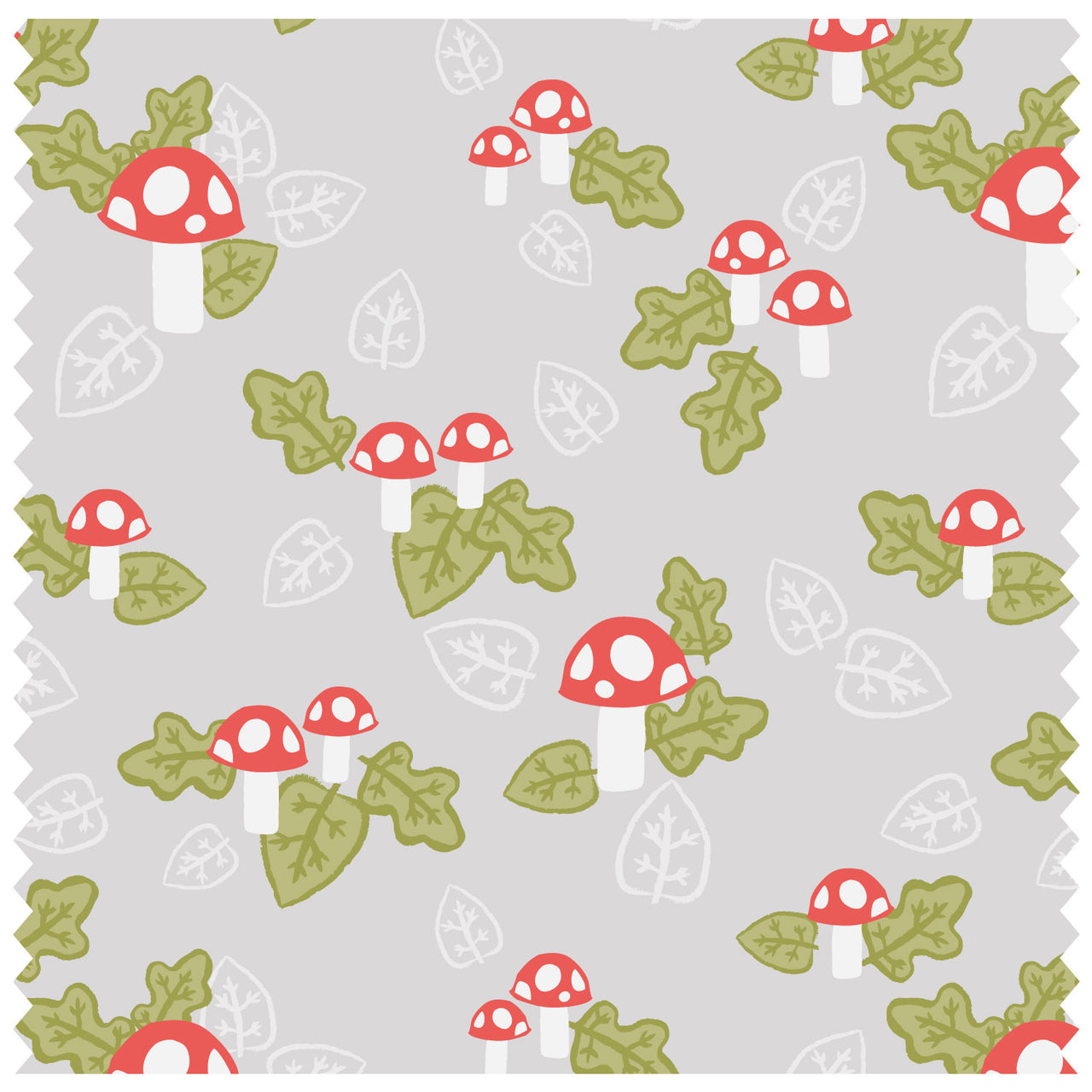 Toadstools Forest Floor Light Grey Roller Blind [322]