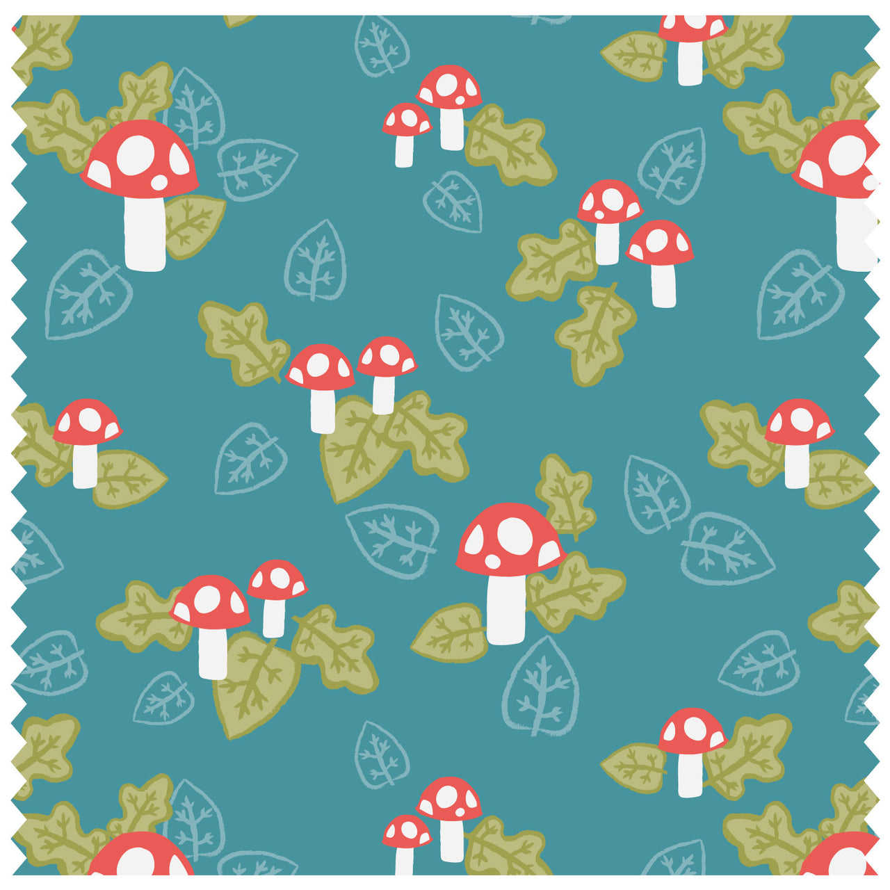 Toadstools Forest Floor Teal Roller Blind [323]