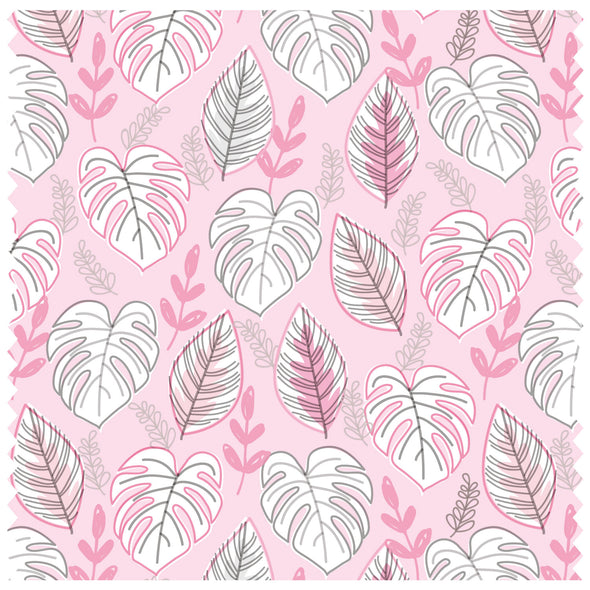 Tropical Leaves Pink Roller Blind [338]
