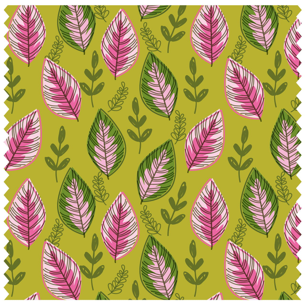 Rubber Leaves Green Roller Blind [343]