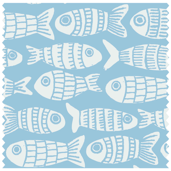 Blue Illustrated Fish Pattern Roller Blind- Kitchen Blind – Toffie