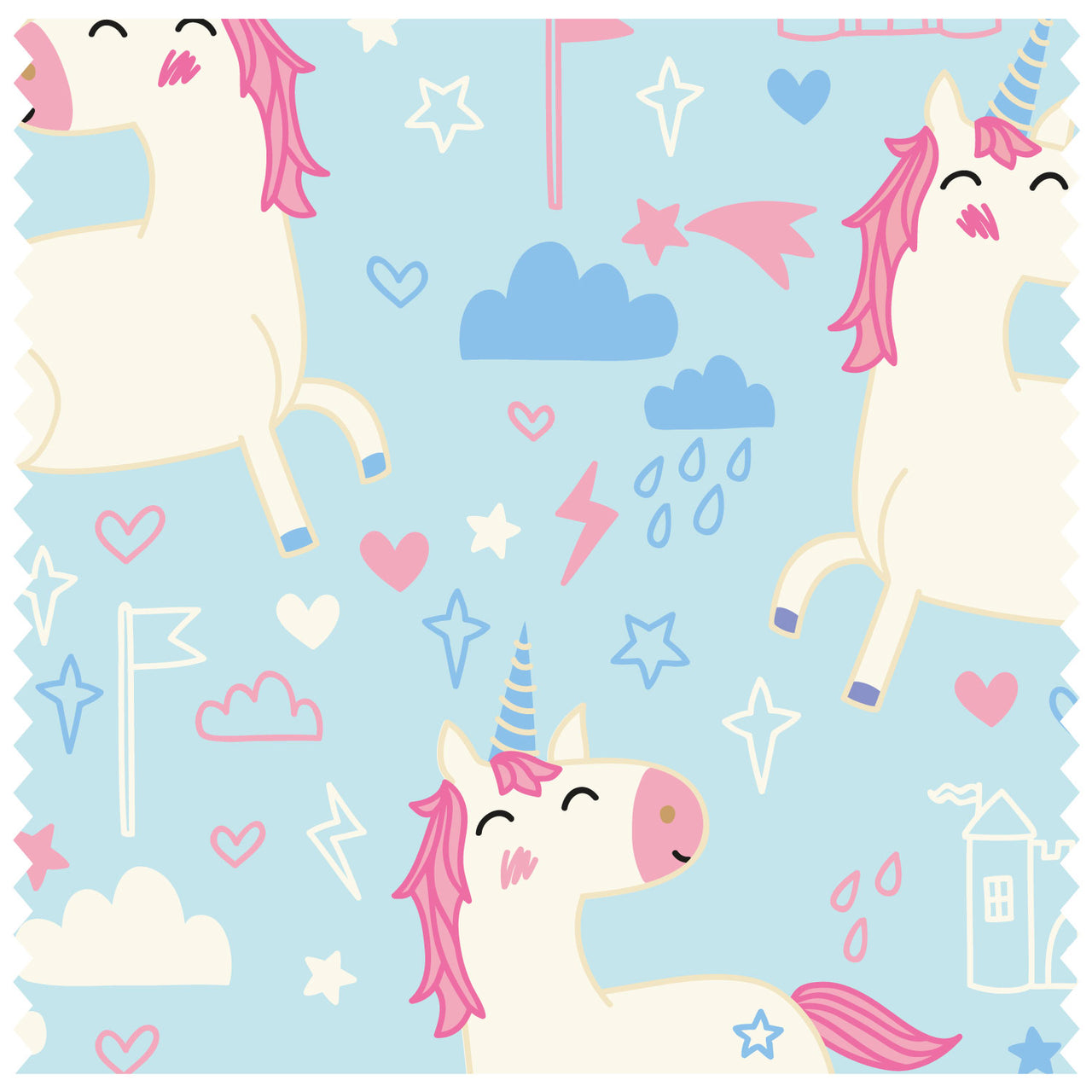 Illustrated Blue Unicorn Roller Blind [357]