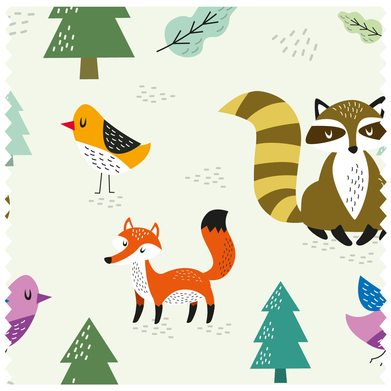 Forest Animals 1 Green Roller Blind [381]