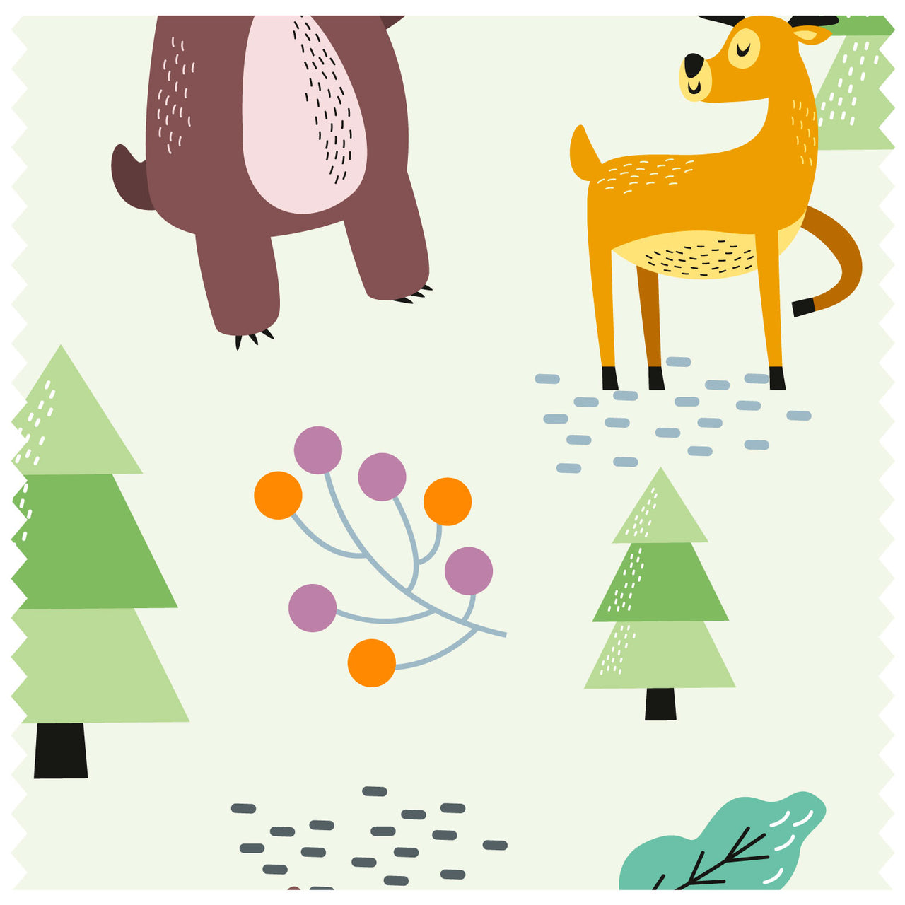 Forest Animals 2 Green Roller Blind [382]