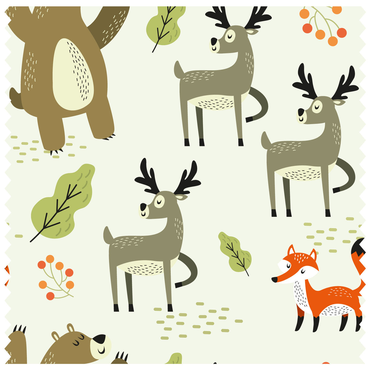 Forest Animals 3 Green Roller Blind [383]