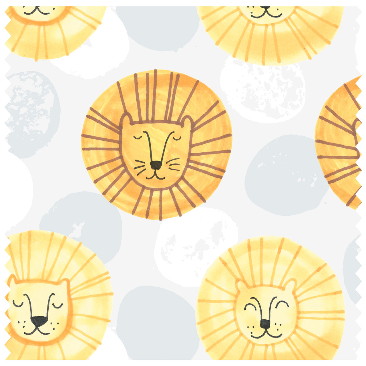 Happy Lions, Grey Roller Blind [409]