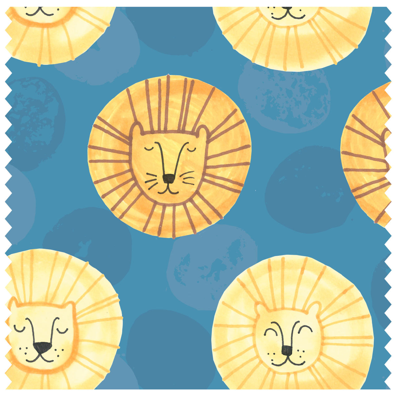 Happy Lions, Teal Roller Blind [411]
