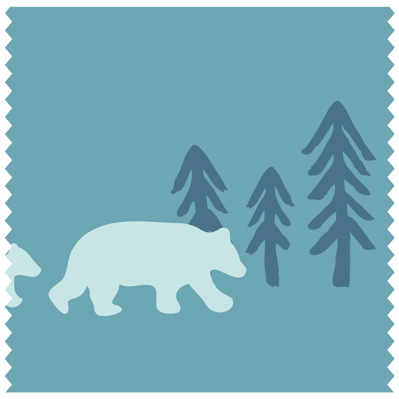 Bear & Mountains Blue Tones Roller Blind [507]