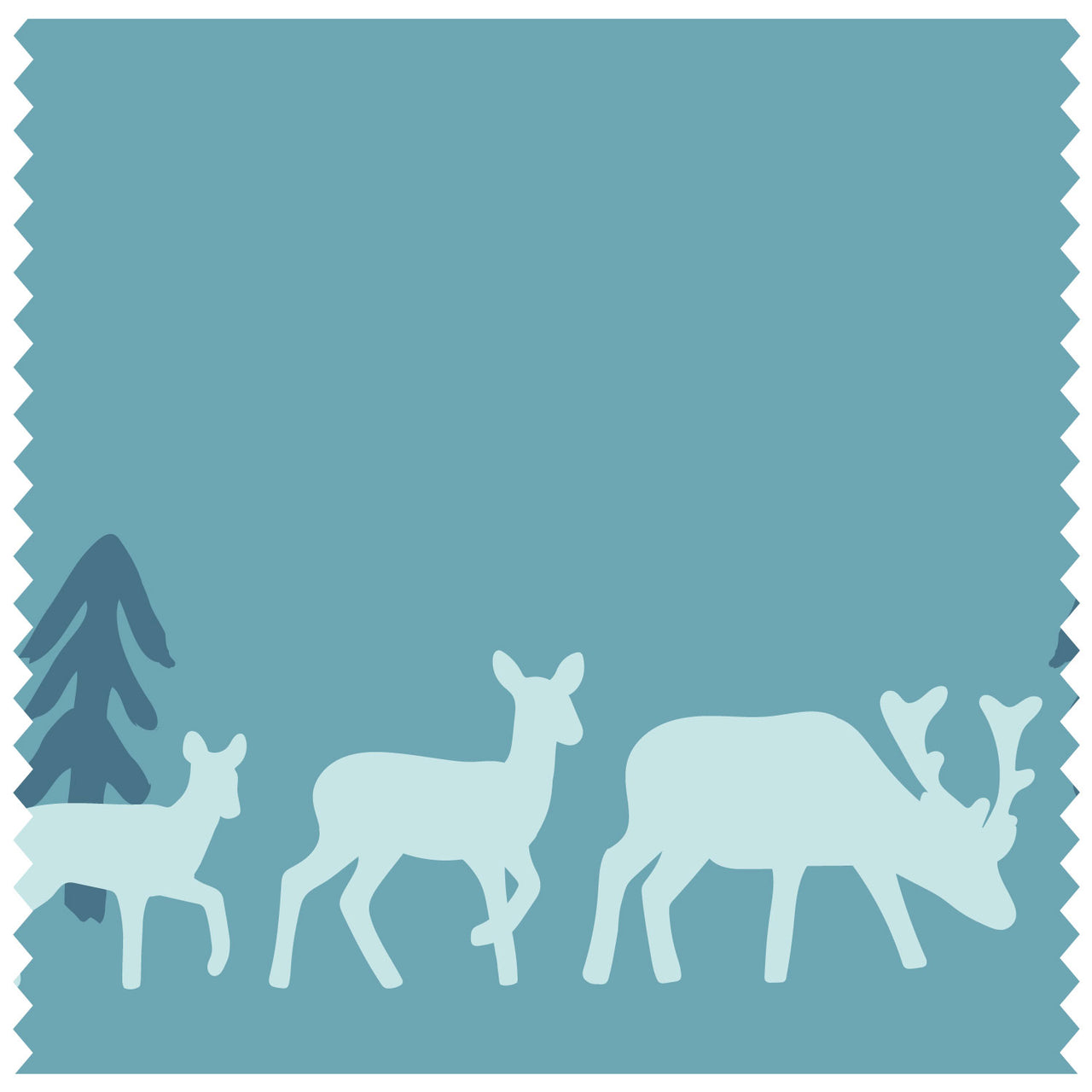 Deer & Mountains Blue Tones Roller Blind [513]