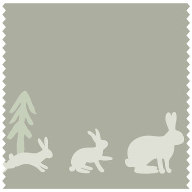 Rabbit & Mountains Green Roller Blind [532]