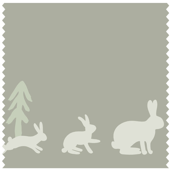 Rabbit & Mountains Green Roller Blind [532]