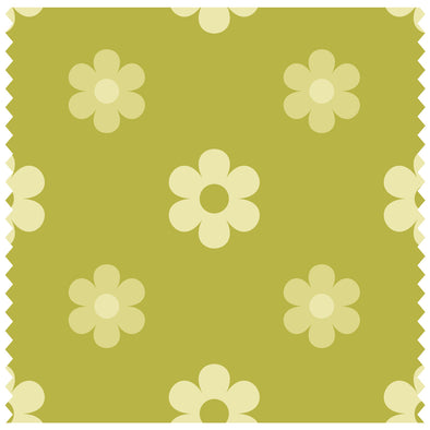 Plain Flowers Pea Green Roller Blind [542]