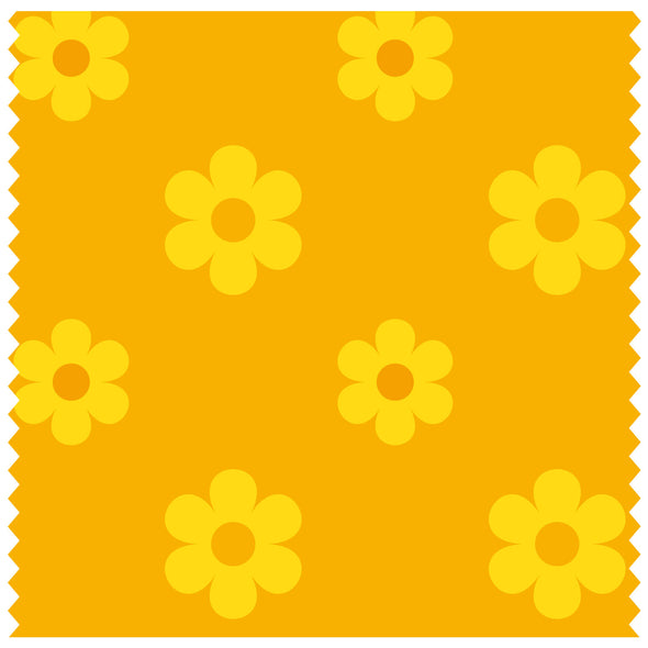 Plain Flowers Yellow Roller Blind [545]