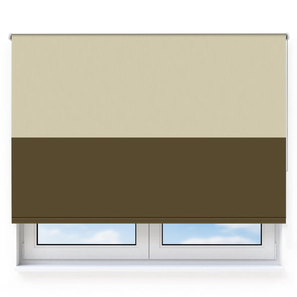 Twin Colours Coffee Cream Roller Blind [548]