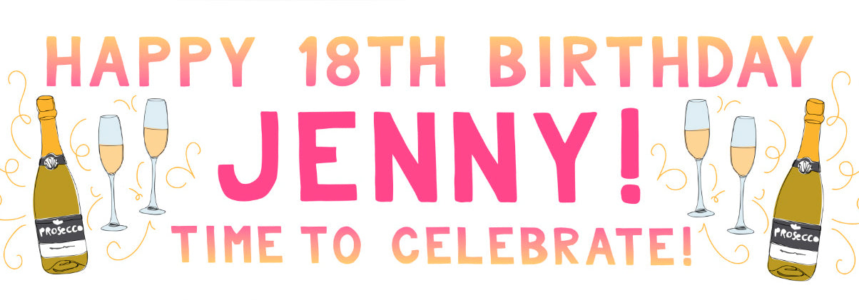 Personalised Party Banner - Birthday Prosecco