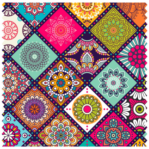 Boho Rainbow Pattern, Moroccan Tiles Roller Blind [092]