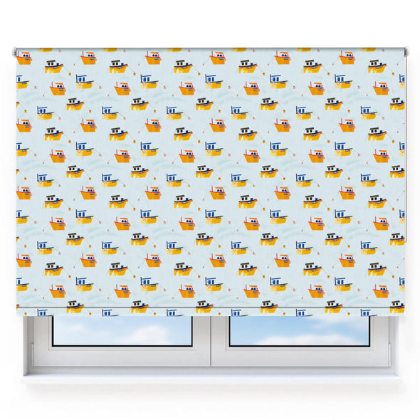 Fishing Boats Yellow Roller Blind [98]