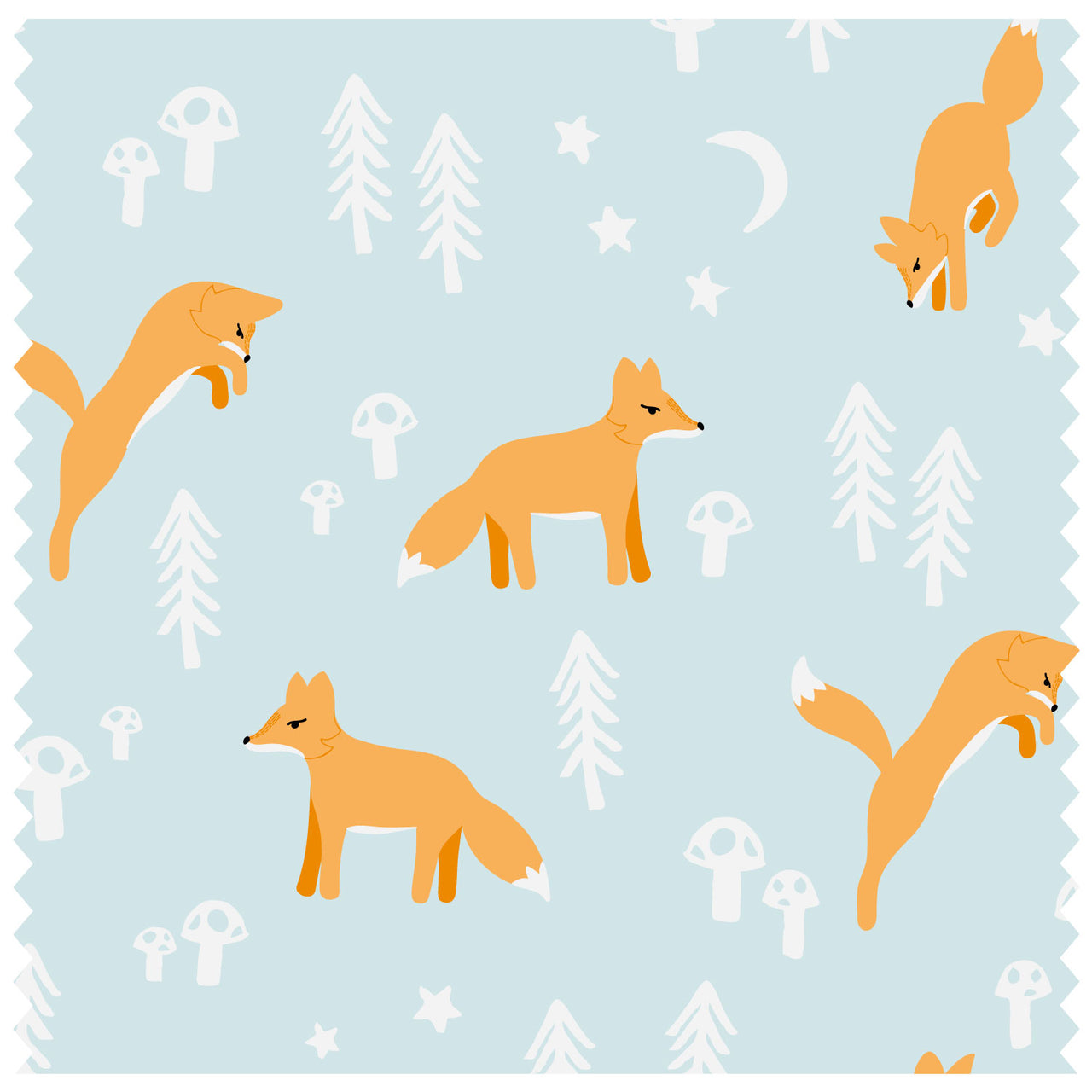 Fox Cubs Light Blue Roller Blind [99]