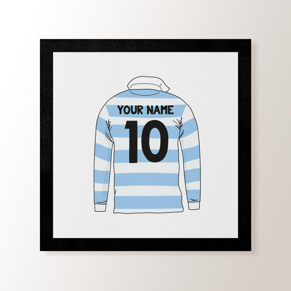 Personalised Retro Rugby Shirt Art Print - ARG