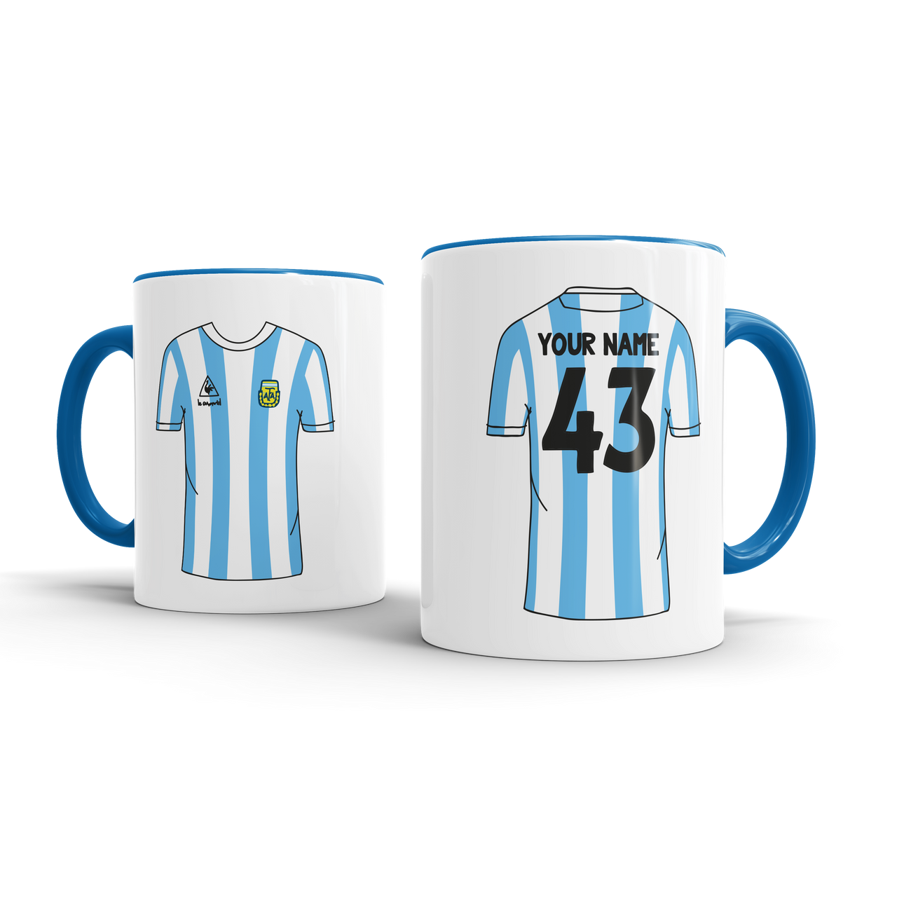 Personalised Retro Football Shirt Mug - ARGENTINA