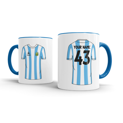 Personalised Retro Football Shirt Mug - ARGENTINA