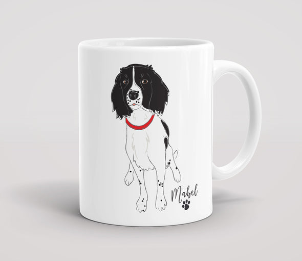 Personalised Black and White Springer Spaniel - Mug