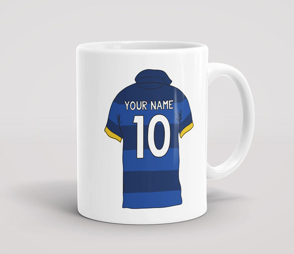 Personalised Rugby Shirt Blue Stripes - Mug