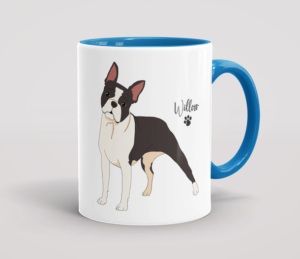 Personalised Black & White Boston Terrier - Mug
