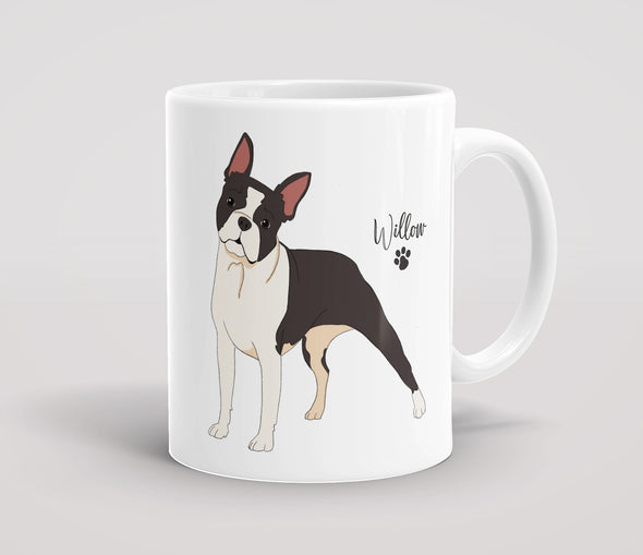 Personalised Black & White Boston Terrier - Mug