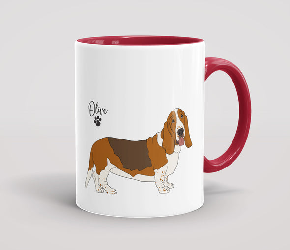 Personalised Brown Basset Hound - Mug
