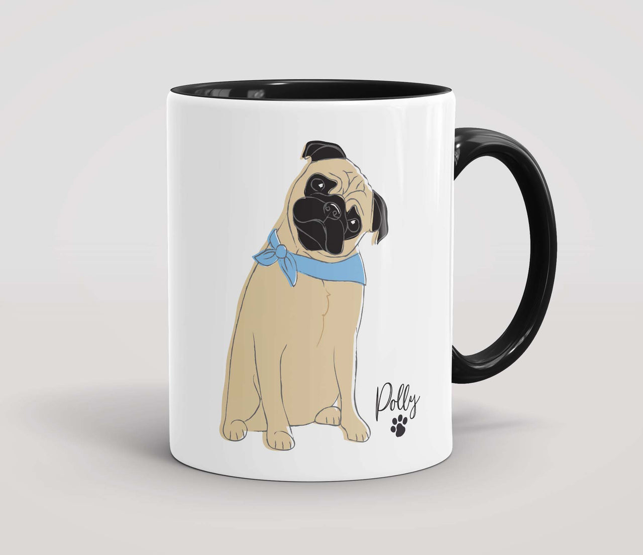 Personalised Beige Pug - Mug