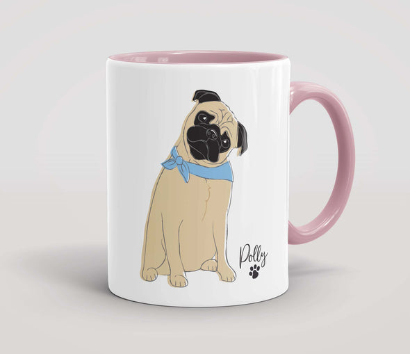 Personalised Beige Pug - Mug