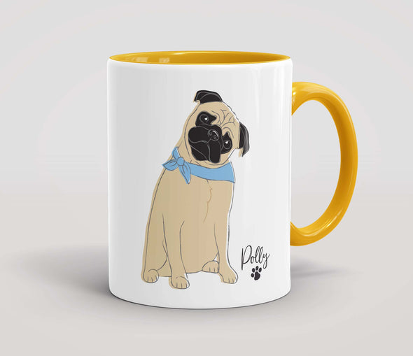 Personalised Beige Pug - Mug