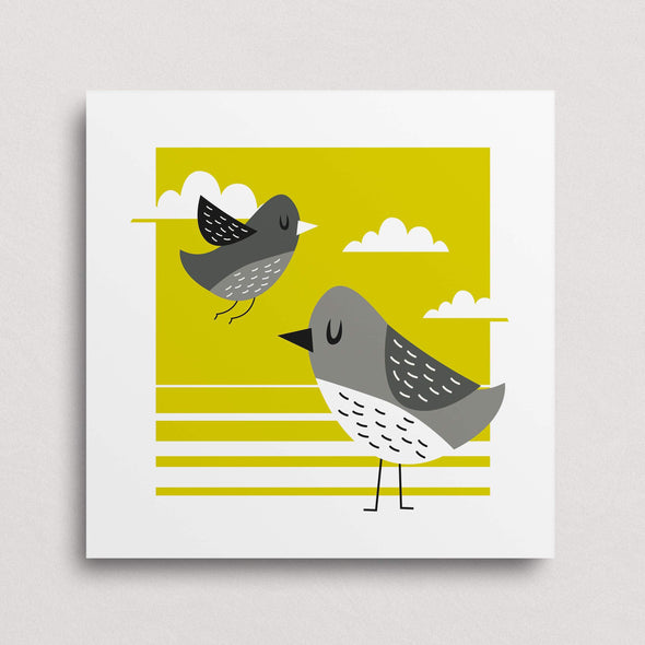 Cute Children's Art Print Birds