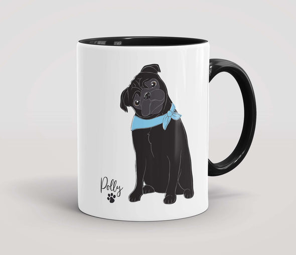 Personalised Black Pug - Mug