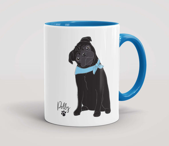 Personalised Black Pug - Mug