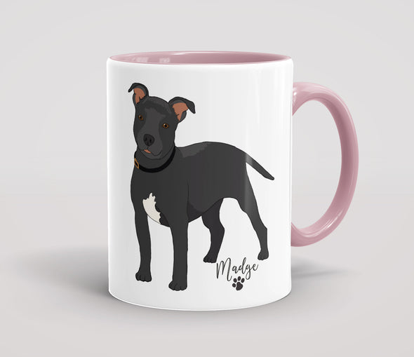 Personalised Black Staffordshire Bull Terrier - Mug