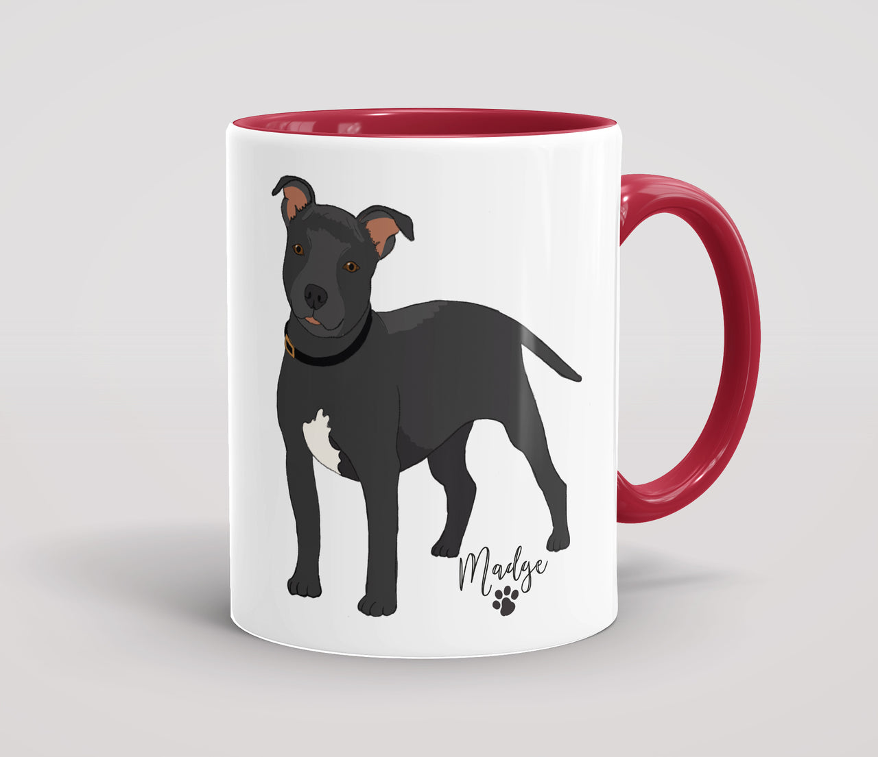 Personalised Black Staffordshire Bull Terrier - Mug