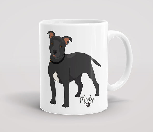 Personalised Black Staffordshire Bull Terrier - Mug