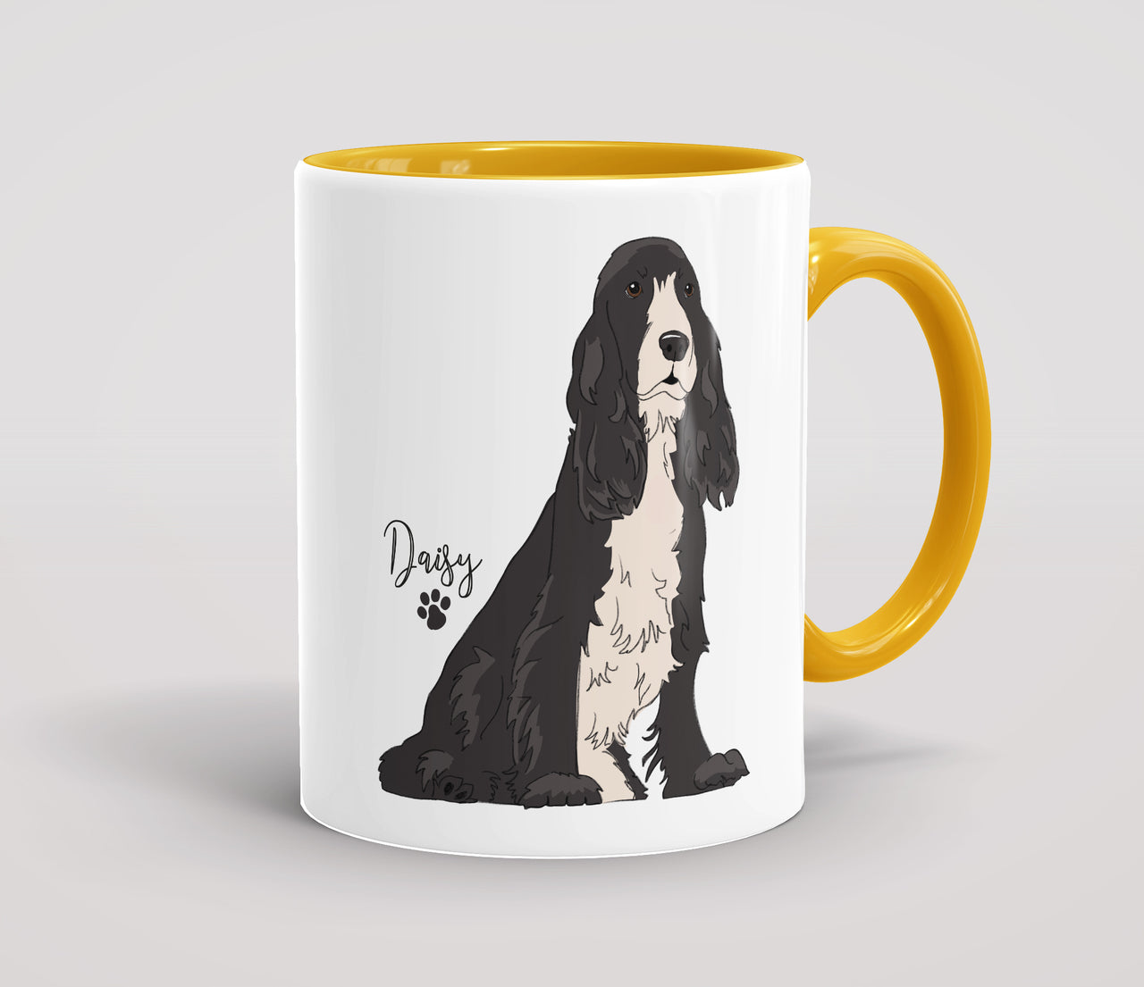Personalised Black & White Show Spaniel - Mug