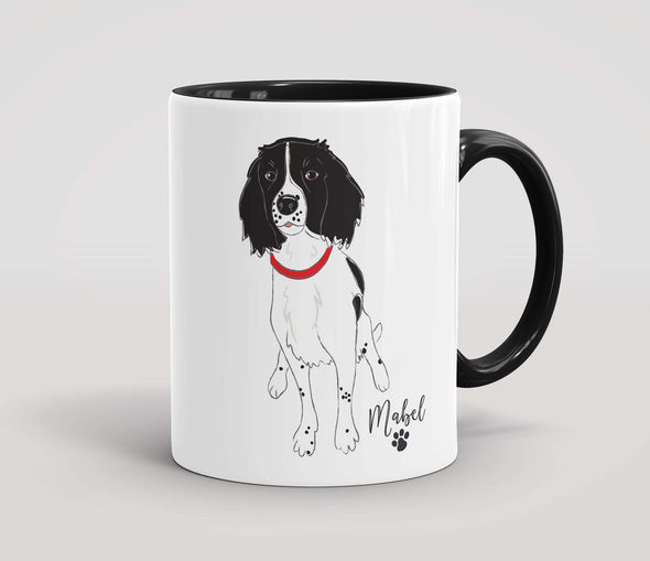 Personalised Black and White Springer Spaniel - Mug